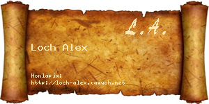 Loch Alex névjegykártya